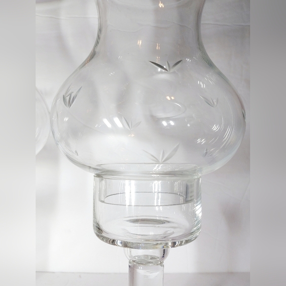 Set of 2 Etched Vintage‎ Hurricane Lamps with boxes and certificate - Picture 9 of 10